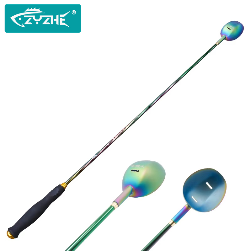 Fishing Rod Carbon Fiber - ZYZHE Köderwerfer mit Titanlöffelkopf und Kohlefaser-Rutenkörper,
