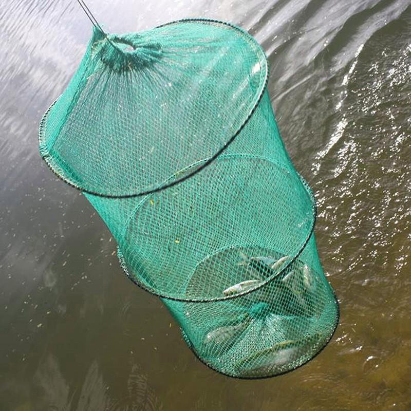 Fishing Rod Casting - Falten Runde Nylon Mesh Metall Rahmen